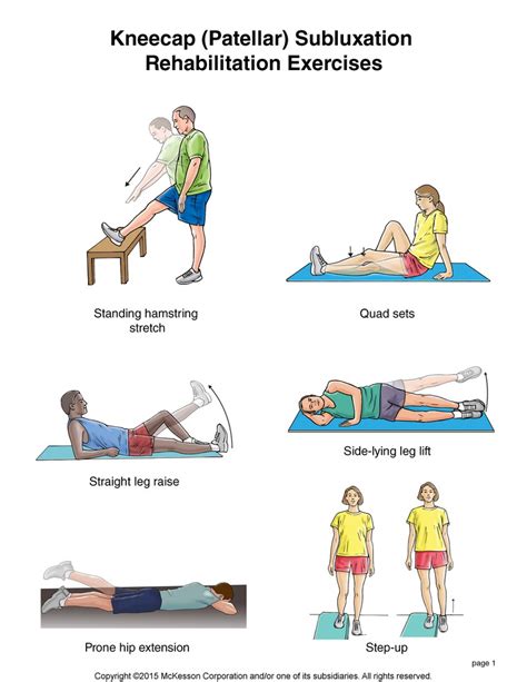 kneecap patellar subluxation exercises illustration