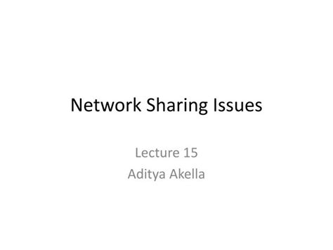 network sharing issues powerpoint    id