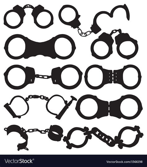 handcuff silhouettes royalty free vector image