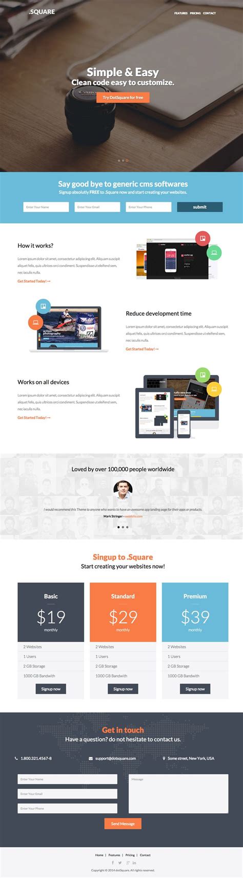 dotsquare  responsive  page html template featuring  full