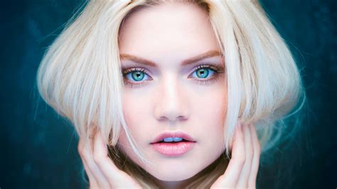 martina dimitrova blue eyes face women blonde closeup wallpapers hd desktop and mobile