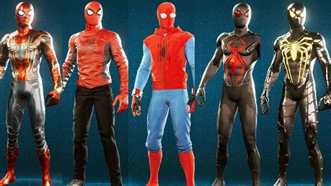 spider man ps4 all suits costumes purchased youtube