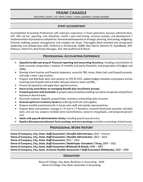 staff accountant resume
