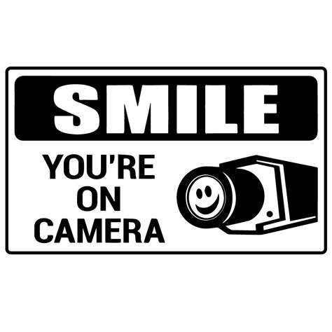 smile youre  camera home security surveillance decal sticker decalfly