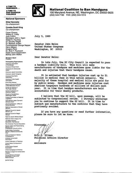 gun control archives   letter   coalition  ban