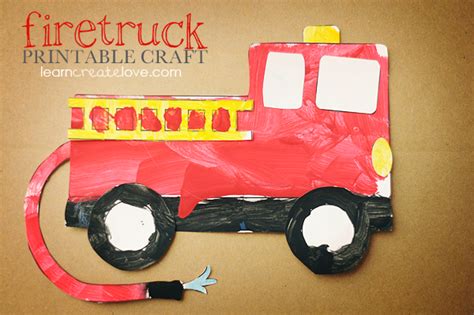 printable firetruck craft fire truck craft preschool arts  crafts