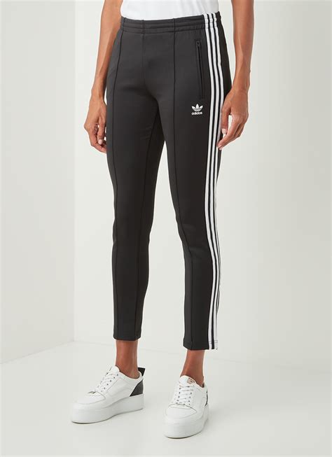 adidas high waist slim fit joggingbroek met logo zwart de bijenkorf