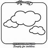 Coloring Clouds Shapes Easy Pages Print Toddlers Simple Printable sketch template
