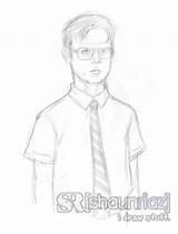 Schrute Dwight Drawing Getdrawings sketch template