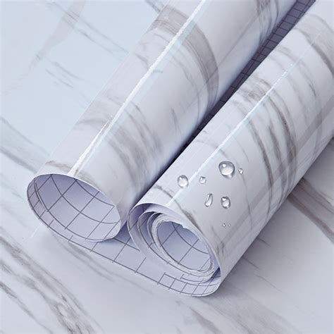 Marble Vinyl Wallpaper Self Adhesive Decorative Film Roll