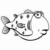 Blowfish sketch template