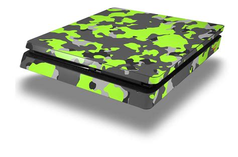 sony ps slim console skins wraptorcamo  school camouflage camo lime green wraptorskinz
