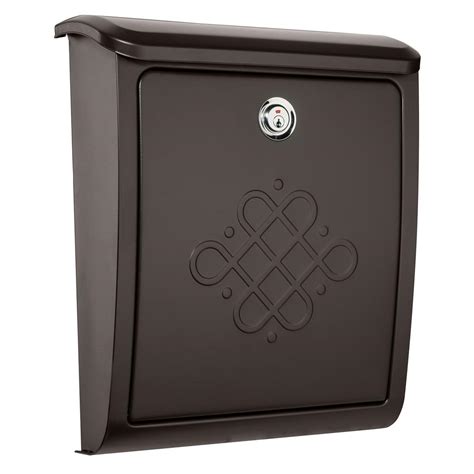 architectural mailboxes bordeaux locking rubbed bronze wall mount mailbox rz   home depot