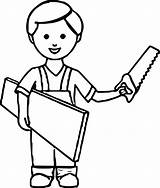 Carpenter Coloring Pages Boy Getdrawings Wecoloringpage sketch template
