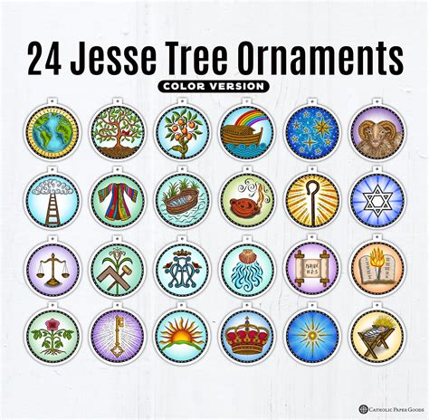 jesse tree printable color ornaments  full color ornaments