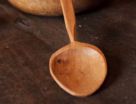 hand carved wooden spoon cherry wood eating spoon