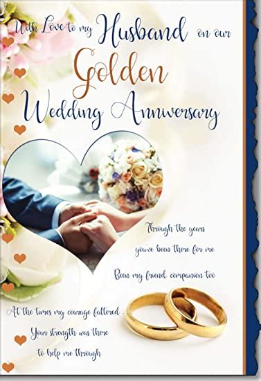 with love to my husband on our golden wedding anniversary card lovely