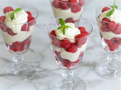 raspberry cream parfaits    chef