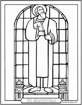 Coloring Apostles Glass Stained Pages Saint Creed Matthias St Catholic Apostle Saints Window Judas Prayer Church Windows Printables First Saintanneshelper sketch template