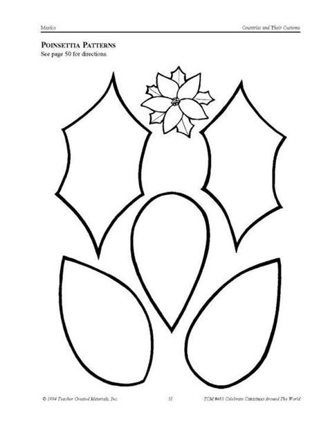 poinsettia flower template printable