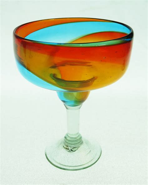 Mexican Margarita Glasses 6g Tricolor 18oz