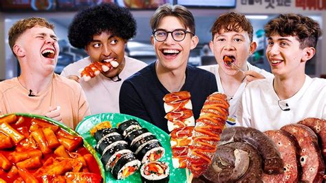 british highschoolers fly  korea   real street food bombofoods