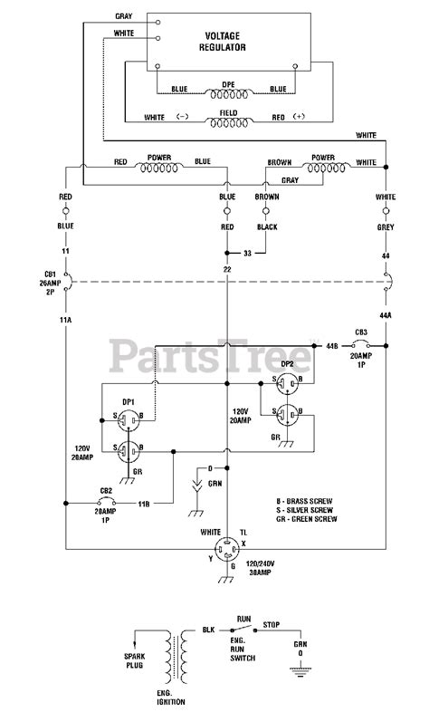 troy bilt   troy bilt  watt portable generator wiring schematic ws parts