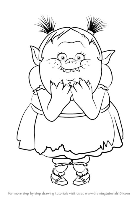 learn   draw bridget  trolls trolls step  step drawing