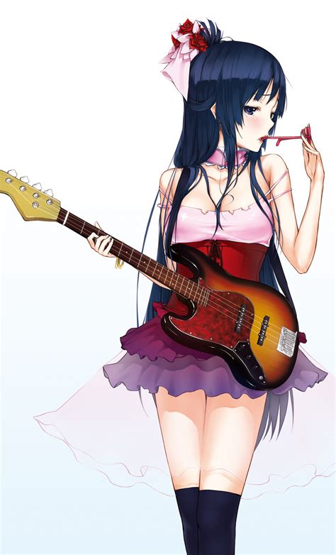 safebooru 1girl akiyama mio bangs bass bass guitar black hair blunt