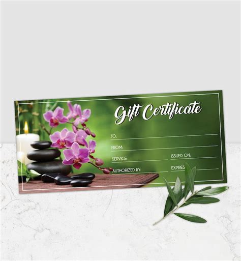 gift certificate spa day spa day certificate salon gift etsy
