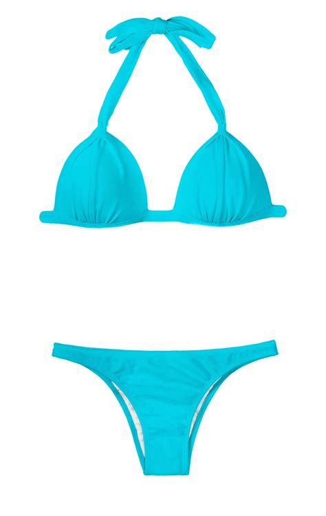 Two Piece Swimwear Sky Blue Padded Triangle Bikini Sky Fixo Basic