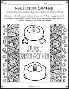 mindfulness coloring pages  images social emotional learning