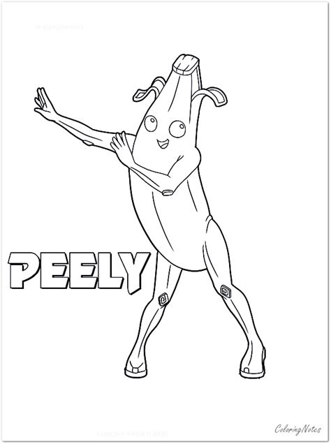 fortnite coloring pages peely skin  printable   coloring