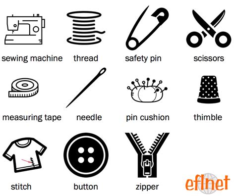 sewing picture vocabulary worksheets eflnet
