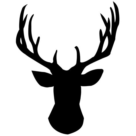 stag head silhouette vector clipart