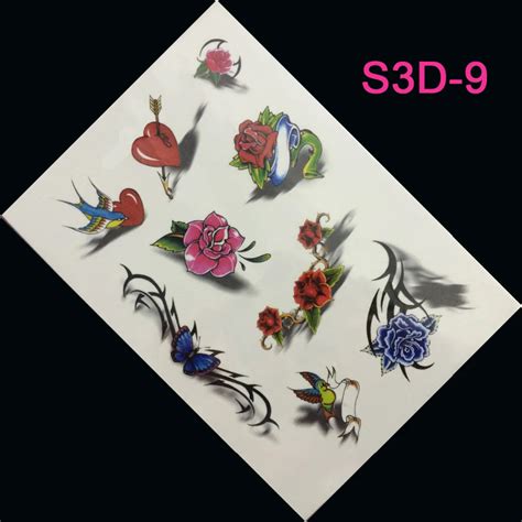 special offer 3d tattoo 9 different pattern women sex products