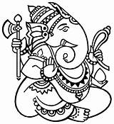 Ganesha Ganesh Outline Lord sketch template