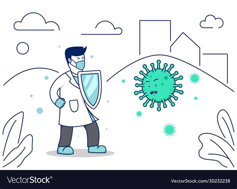 doctor fight coronavirus corona covid  pandemic vector image