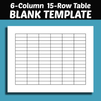 column  row table blank template printable  structureofdreams