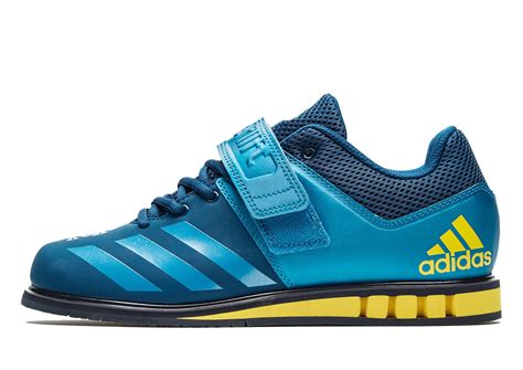 adidas synthetic powerlift  weightlifting shoes  blue  men lyst