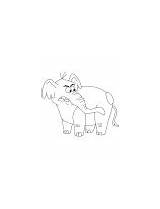 Elephant Coloring Angry sketch template