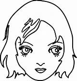 Coloring Girl Faces Pages Face sketch template