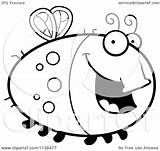 Outlined Chubby Fly Happy Clipart Cartoon Cory Thoman Coloring Vector Hungry 2021 Clipartof sketch template