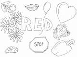 Red Colouring Sheet Colours sketch template