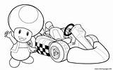 Mario Coloring Kart Toadette Pages Printable sketch template