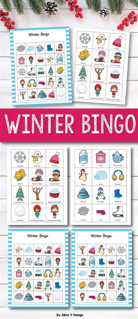 printable winter themed bingo cards printable bingo cards