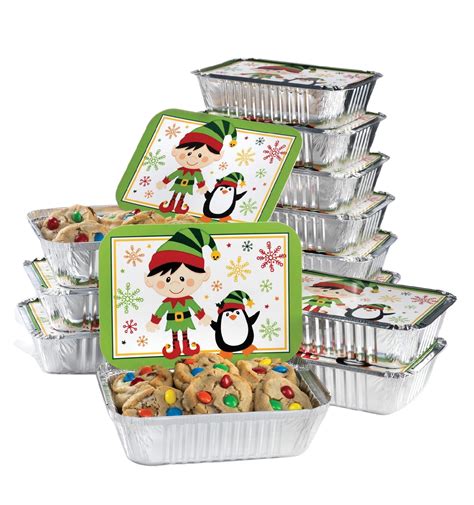 christmas food foil containers  festive lids rectangle aluminum