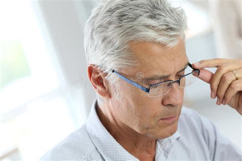 Portrait Of Senior Man With Grey Hair Stock Image Image