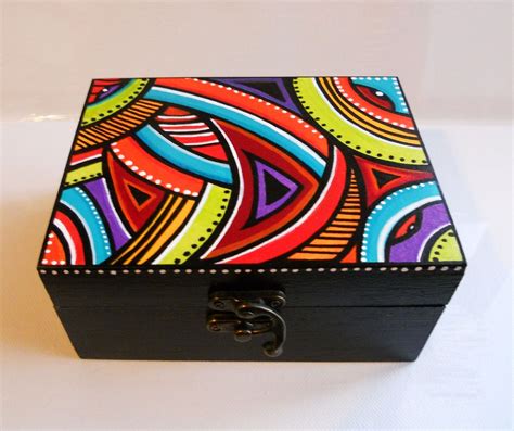 boite  bijoux multicolore geometrik  en bois peint  httpamzn