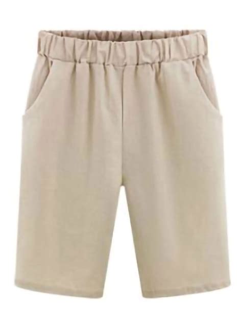 ukap women casual cotton shorts elastic waist drawstring bermuda shorts
